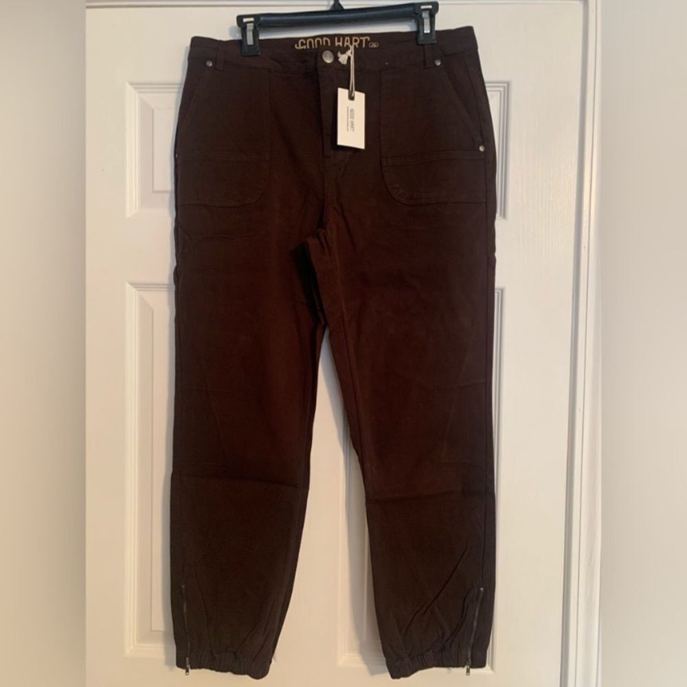 Matilda Jane Good Hart Brown Broken Rock Cargo‎ Crop Pants Size 10 New